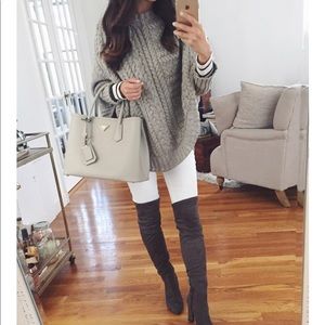 Anthropologie Cabled Cowl Poncho dark grey XS